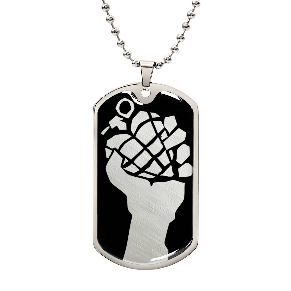 Green Day American Idiot "Heart Hand Grenade" Dog Tag