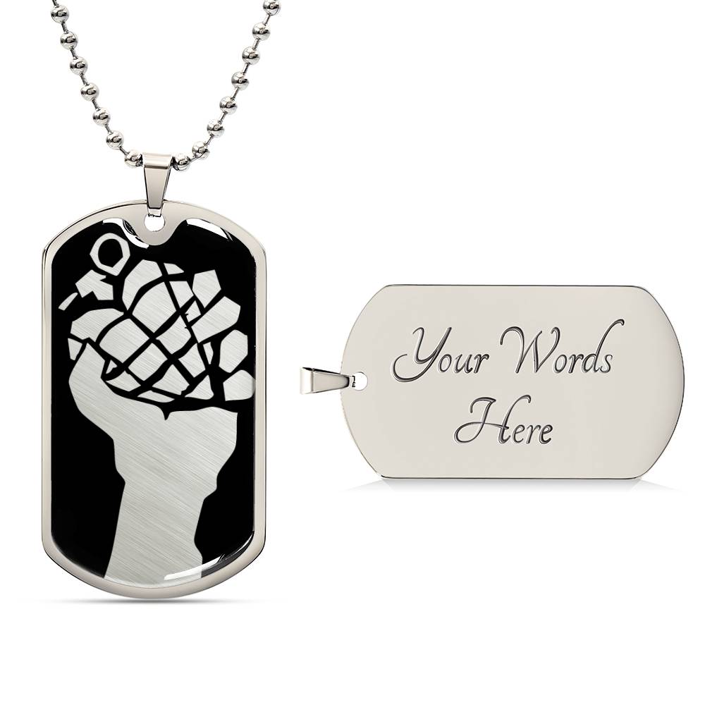 Green Day American Idiot "Heart Hand Grenade" Dog Tag