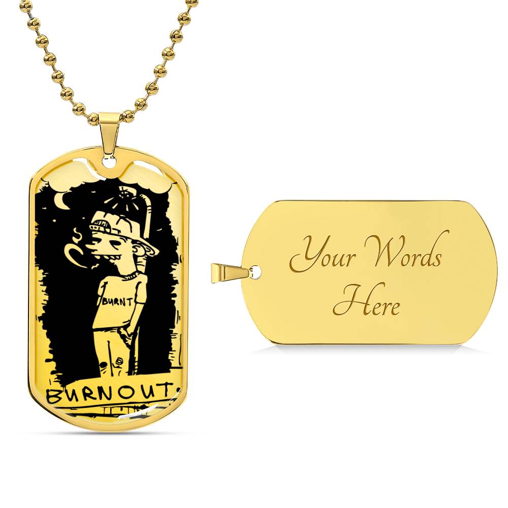 Green Day Dookie Era "Burnout" Dog Tag