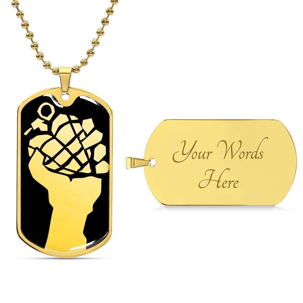 Green Day American Idiot "Heart Hand Grenade" Dog Tag